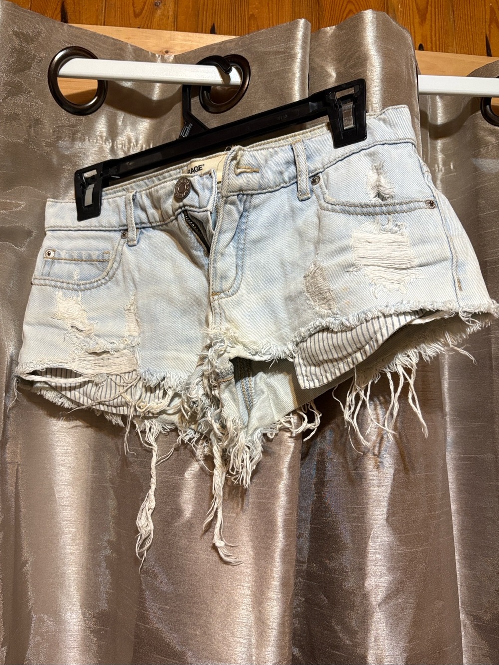 Garage Light Blue Distressed Denim Cutoff Shorts